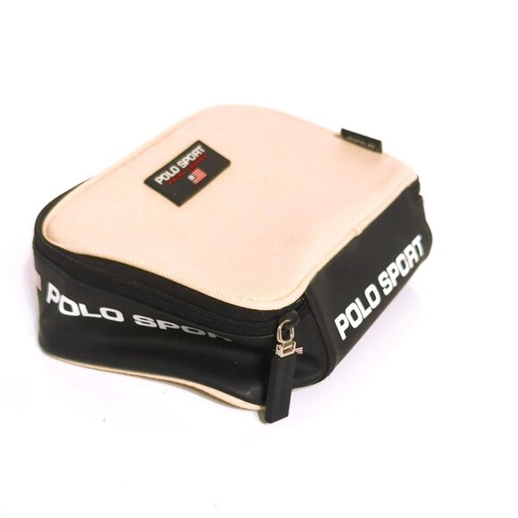 Polo Sport Ralph Lauren Beige Canvas Fragrance Toiletry Bag Travel Case - Picture 2 of 6